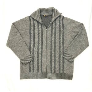 JP UOMO FIRENZE wool sweater mens Italian zippered cardigan wool made in Italy L